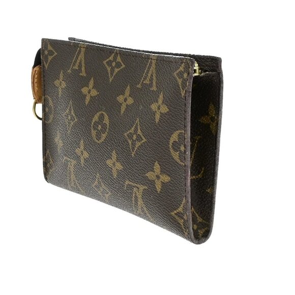 LOUIS VUITTON Logo BUCKET PM Pouch Bag Monogram Leather Brown France 60EE075 - Picture 9 of 13